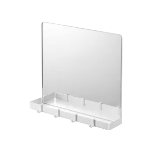 Magnetic Mirror with Storage Rack - Glass