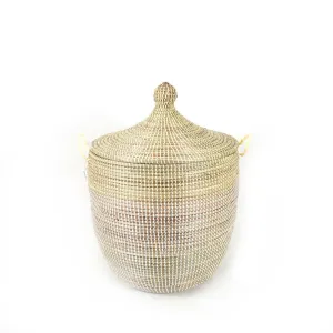 Medium Two-Tone Basket - Natural   White