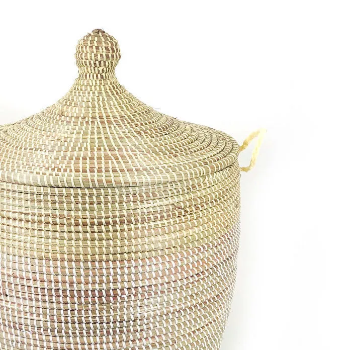 Medium Two-Tone Basket - Natural   White