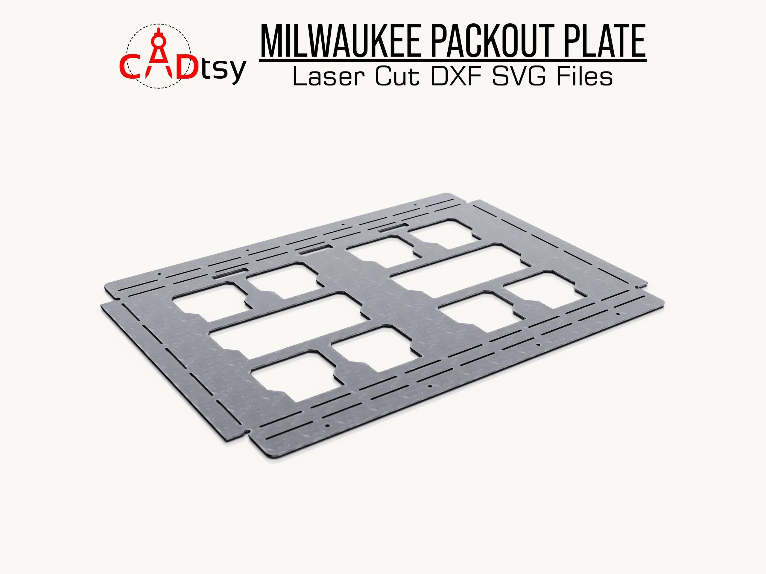 Milwaukee Packout Mounting Plate DXF / SVG - Versatile CNC Laser / Plasma Cutting Files for Truck / UTV / Workshop