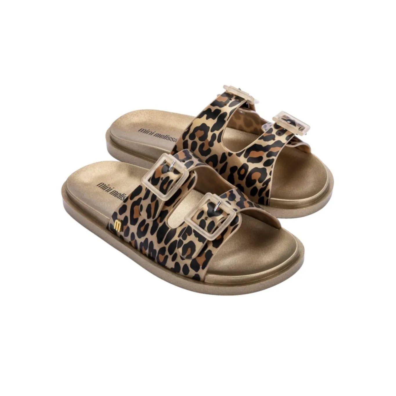 Mini Melissa Wide Kid - Gold / Black Leopard