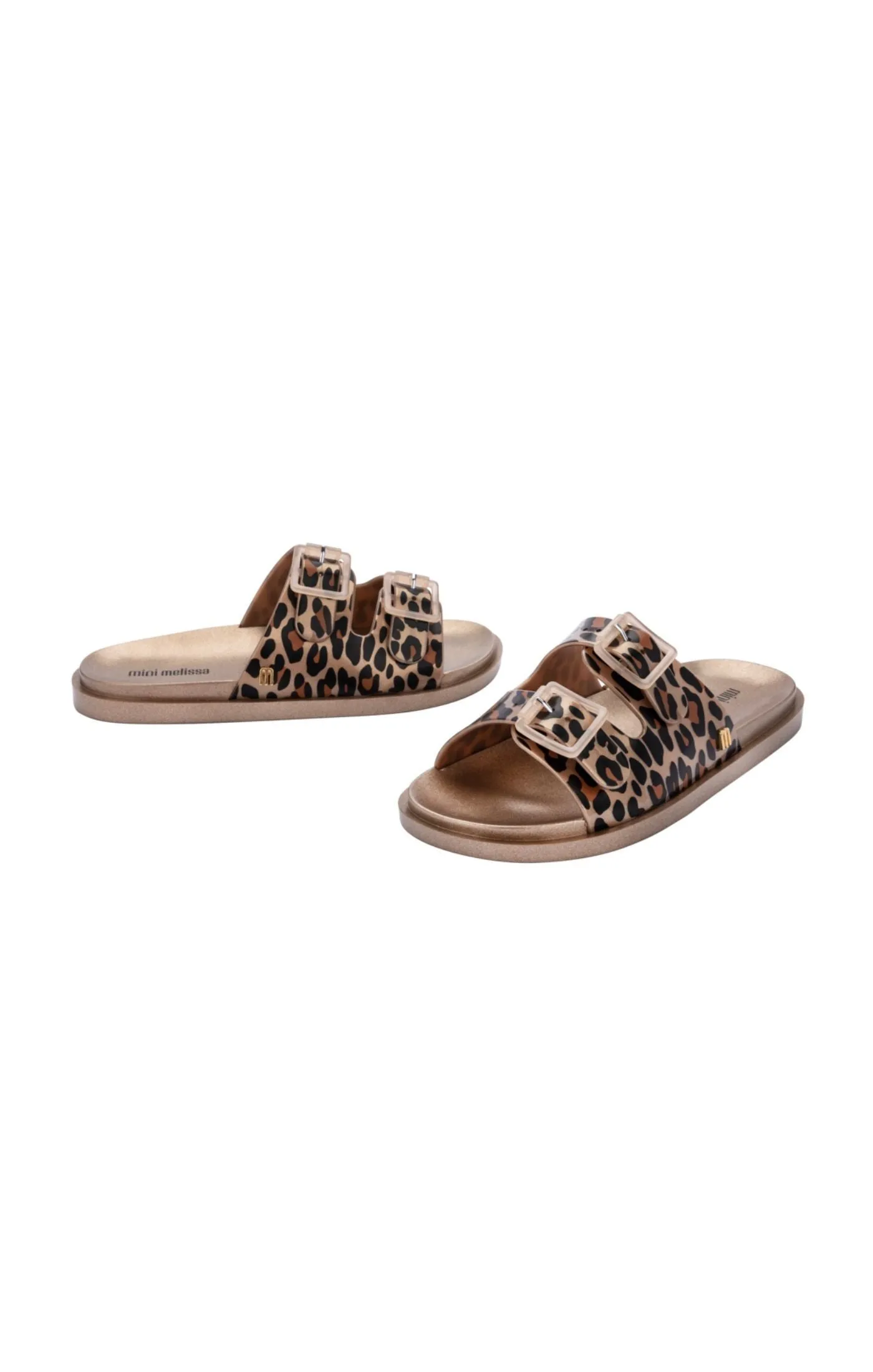 Mini Melissa Wide Kid - Gold / Black Leopard