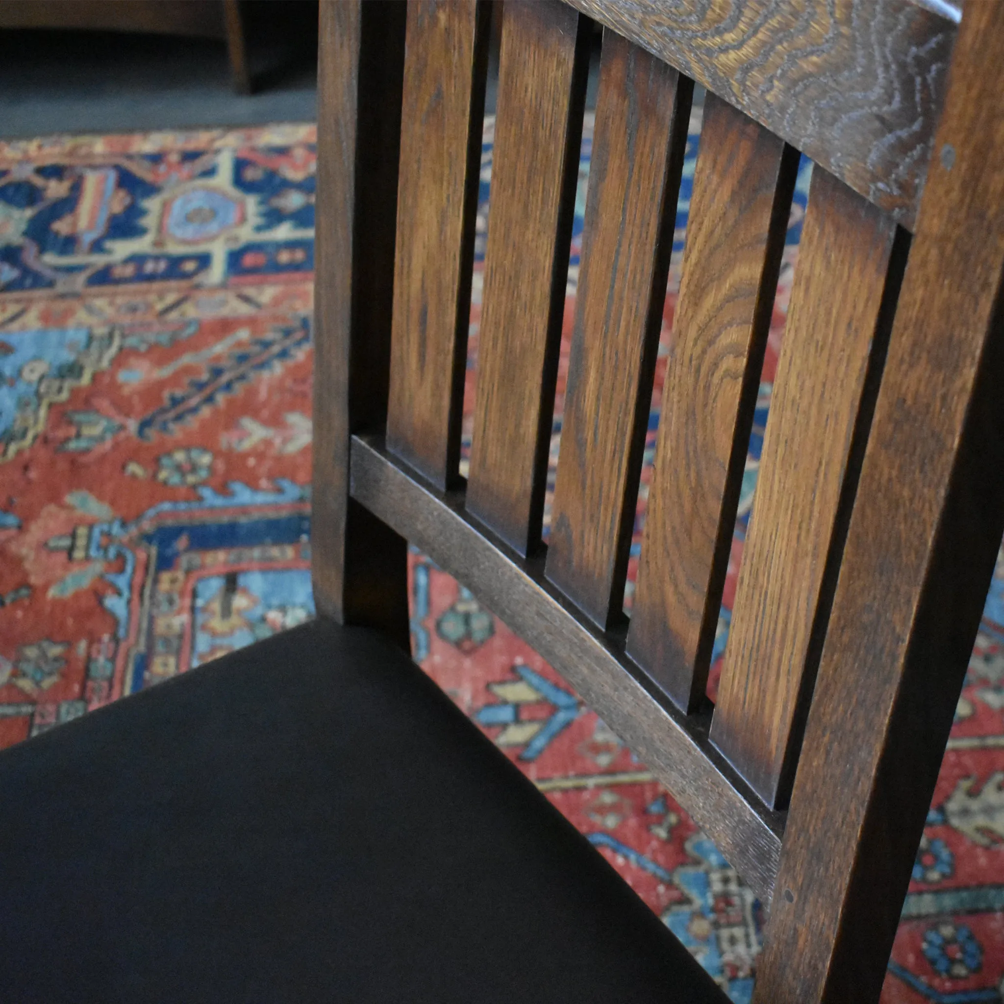 Mission 70" Solid Oak Dining Table Set with 6 Slat Back Chairs