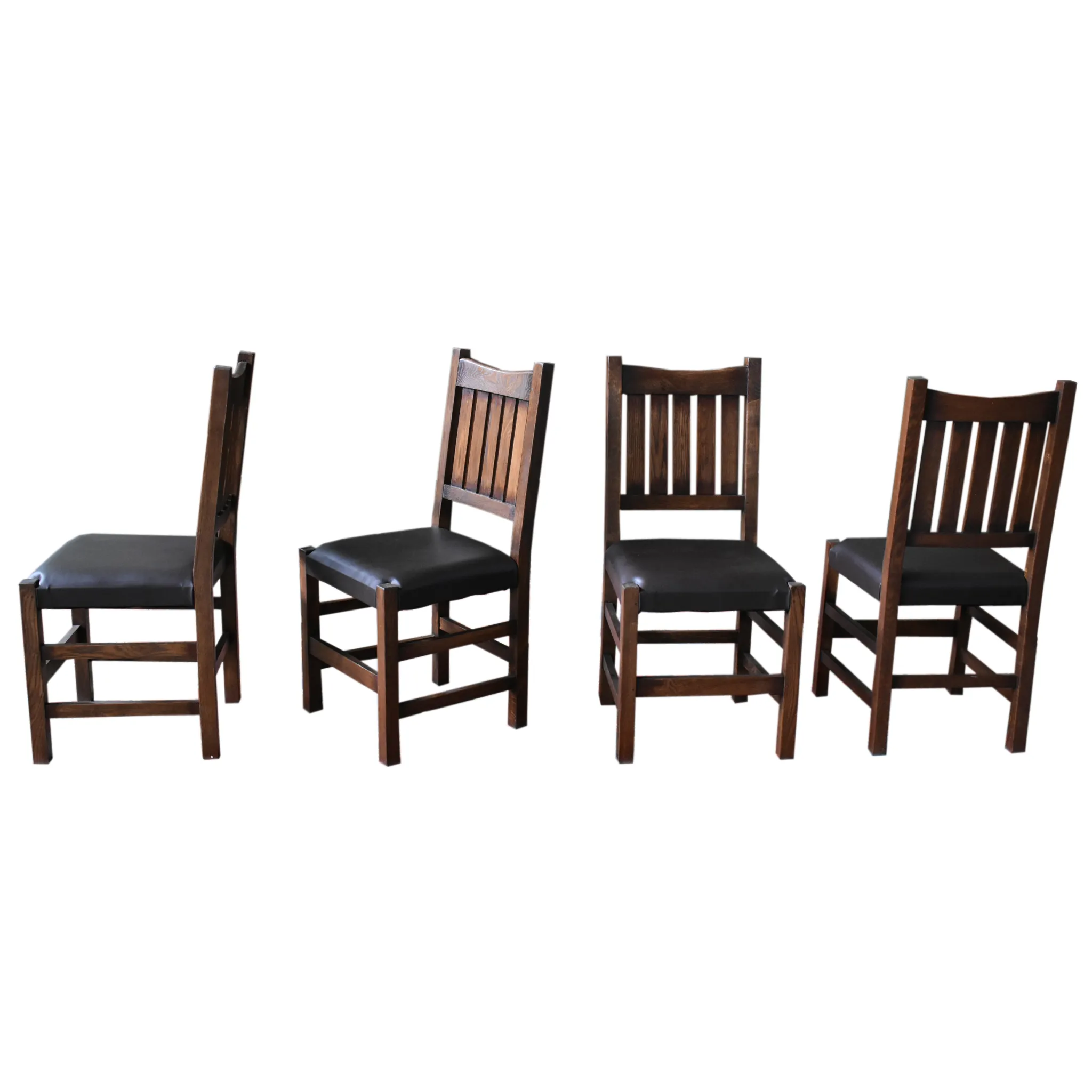 Mission 70" Solid Oak Dining Table Set with 6 Slat Back Chairs