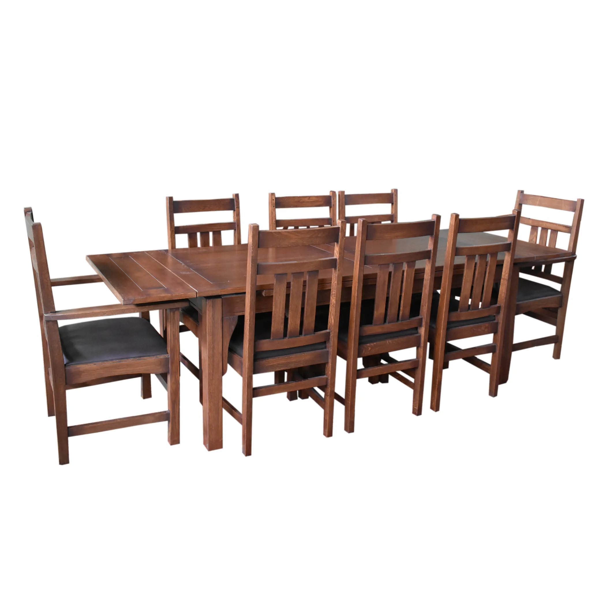 Mission Stow Leaf Table with #401 Chair Dining Set - Dark Oak