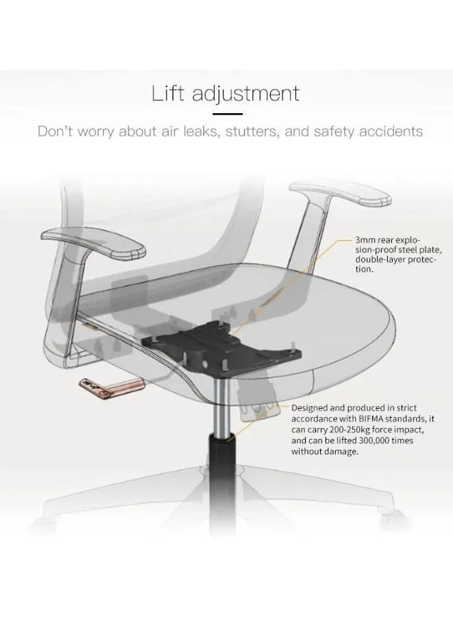 Modern Stylish Height Adjustable High Back Executive Office Chair with Genuine Leather Seats for Office, Home