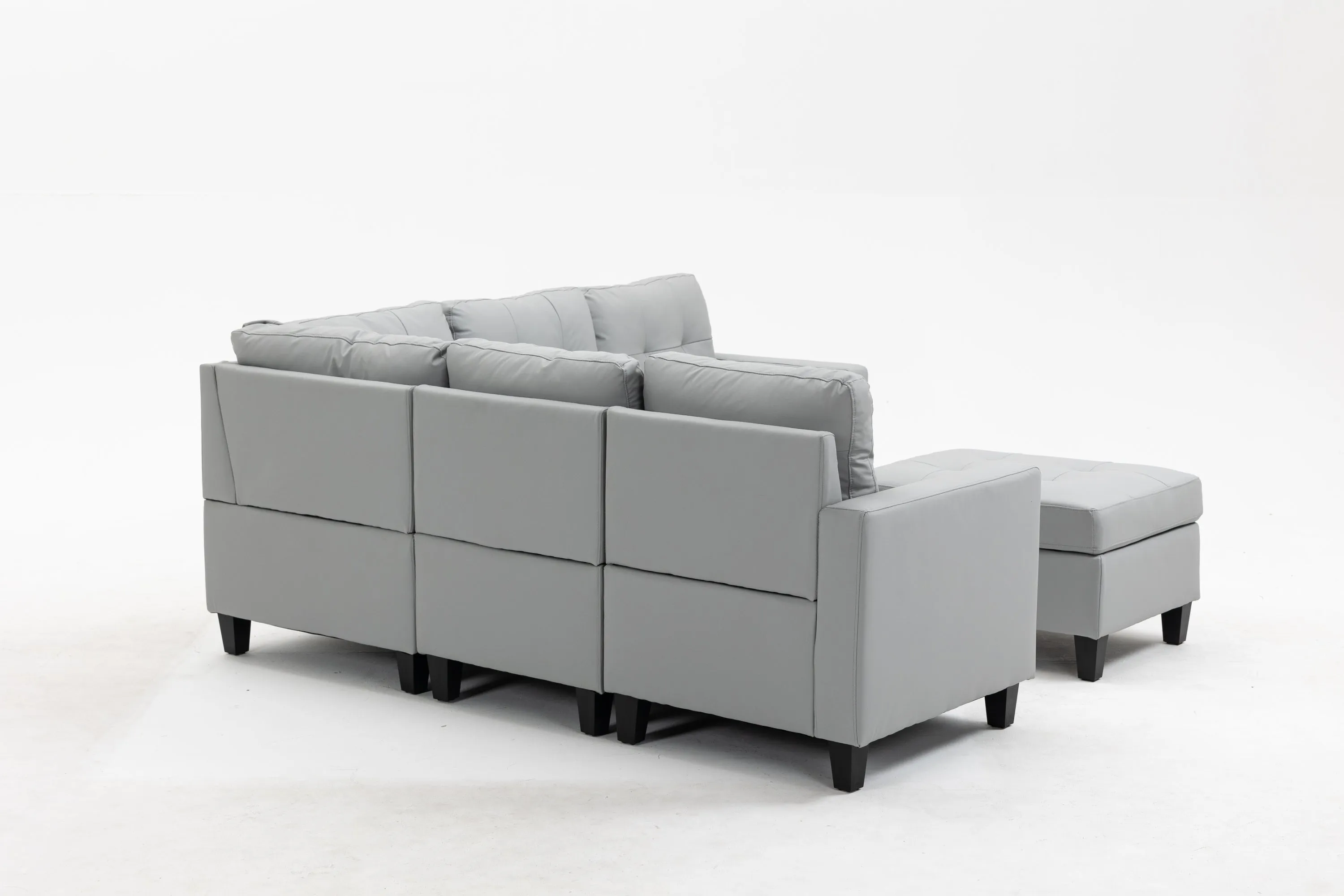 Modular Sectional Sofa Assemble Modular Sectional Sofas Bundle Set Cushions, Easy to Assemble Left & Right Arm Chair,Corner Chair, Ottomans Table