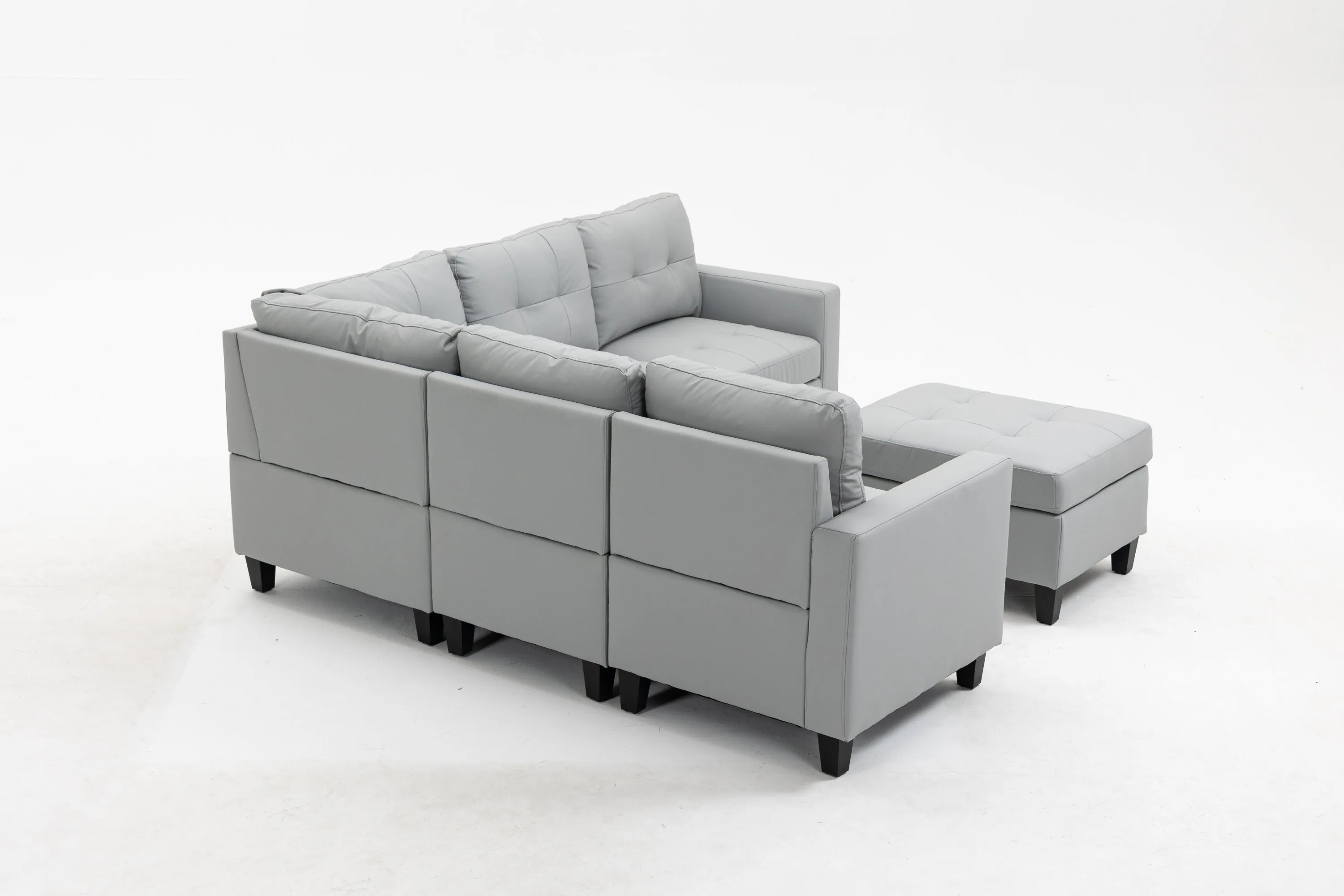 Modular Sectional Sofa Assemble Modular Sectional Sofas Bundle Set Cushions, Easy to Assemble Left & Right Arm Chair,Corner Chair, Ottomans Table