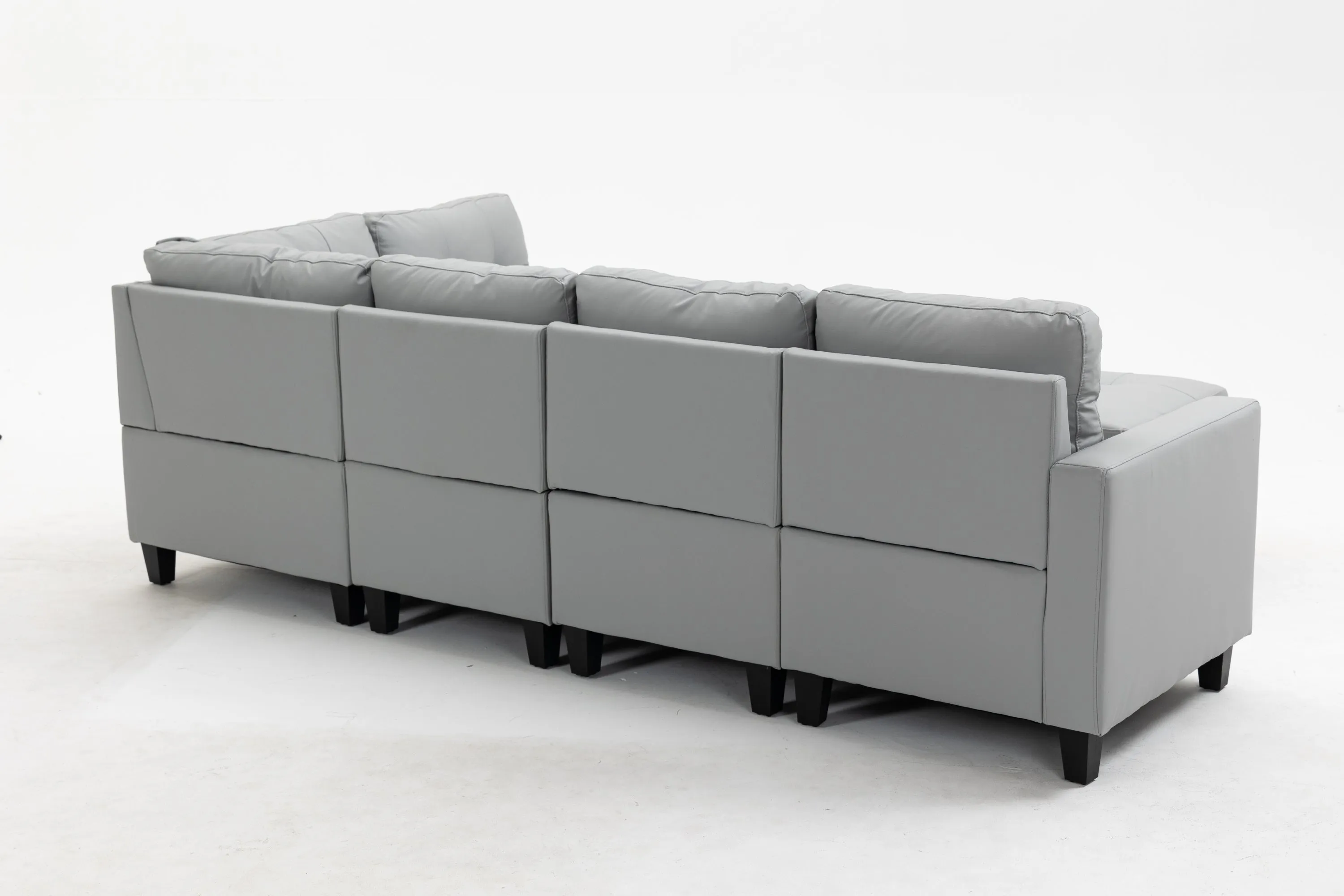 Modular Sectional Sofa Assemble Modular Sectional Sofas Bundle Set Cushions, Easy to Assemble Left & Right Arm Chair,Corner Chair, Ottomans Table