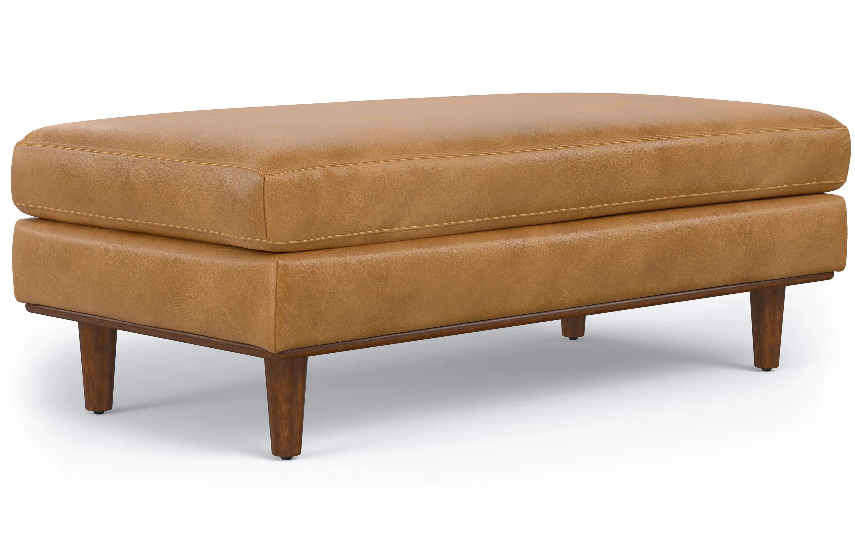 Morrison Large Rectangular Ottoman in Genuine Leather