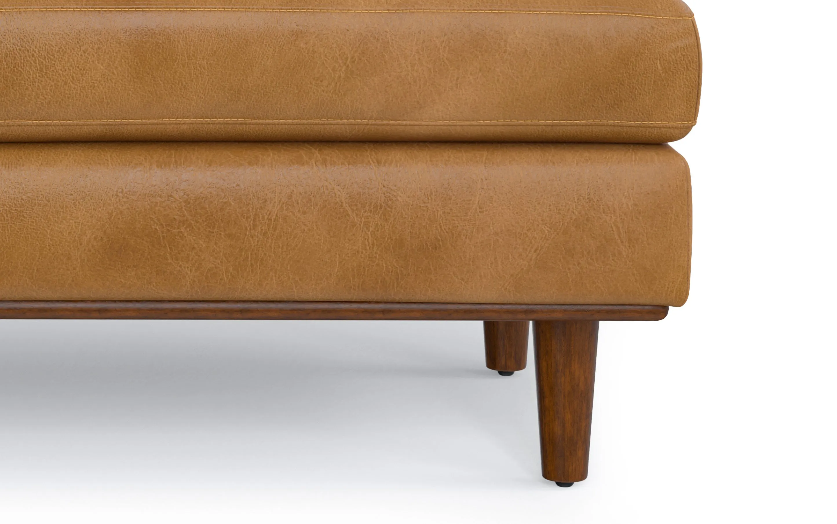 Morrison Large Rectangular Ottoman in Genuine Leather