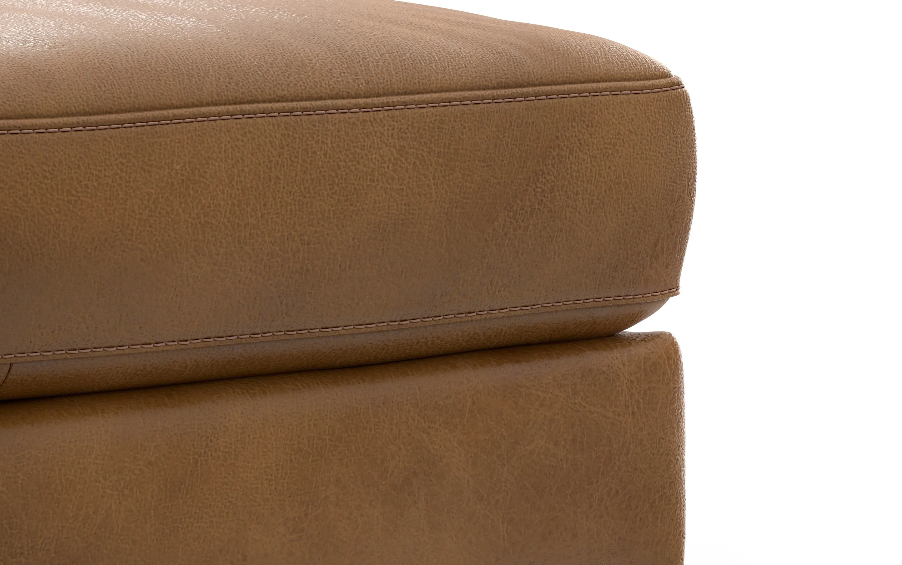 Morrison Large Rectangular Ottoman in Genuine Leather