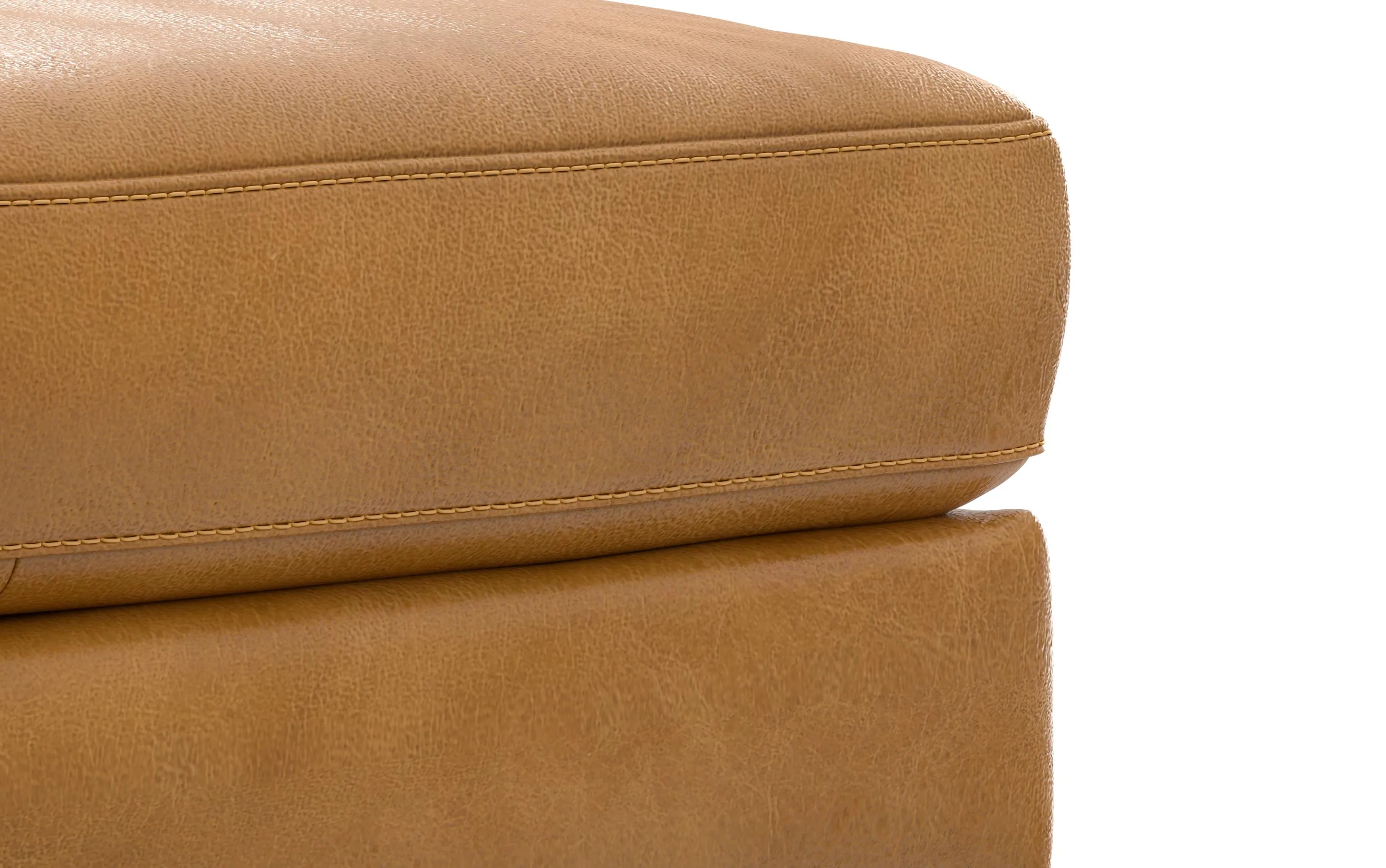 Morrison Large Rectangular Ottoman in Genuine Leather