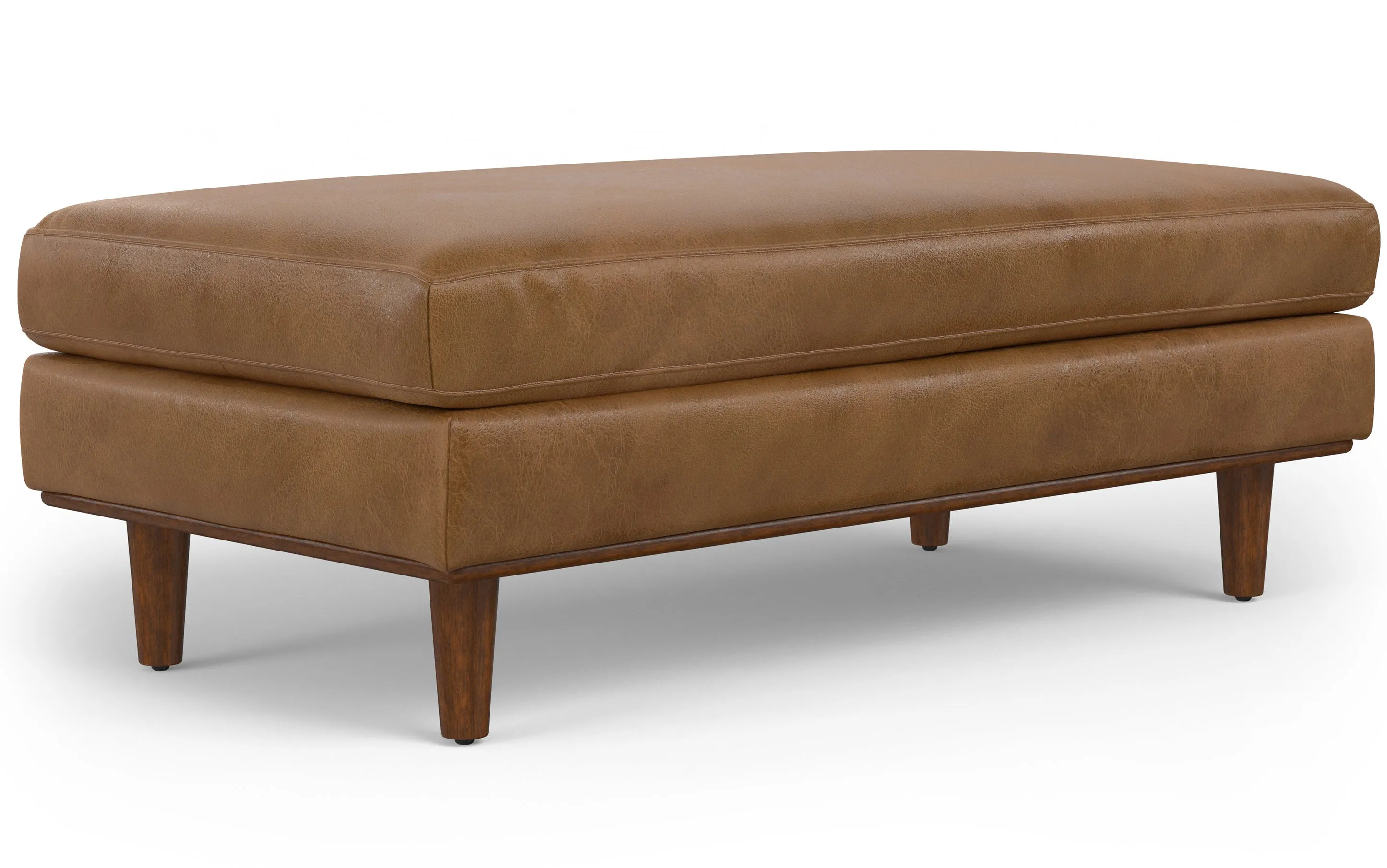 Morrison Large Rectangular Ottoman in Genuine Leather