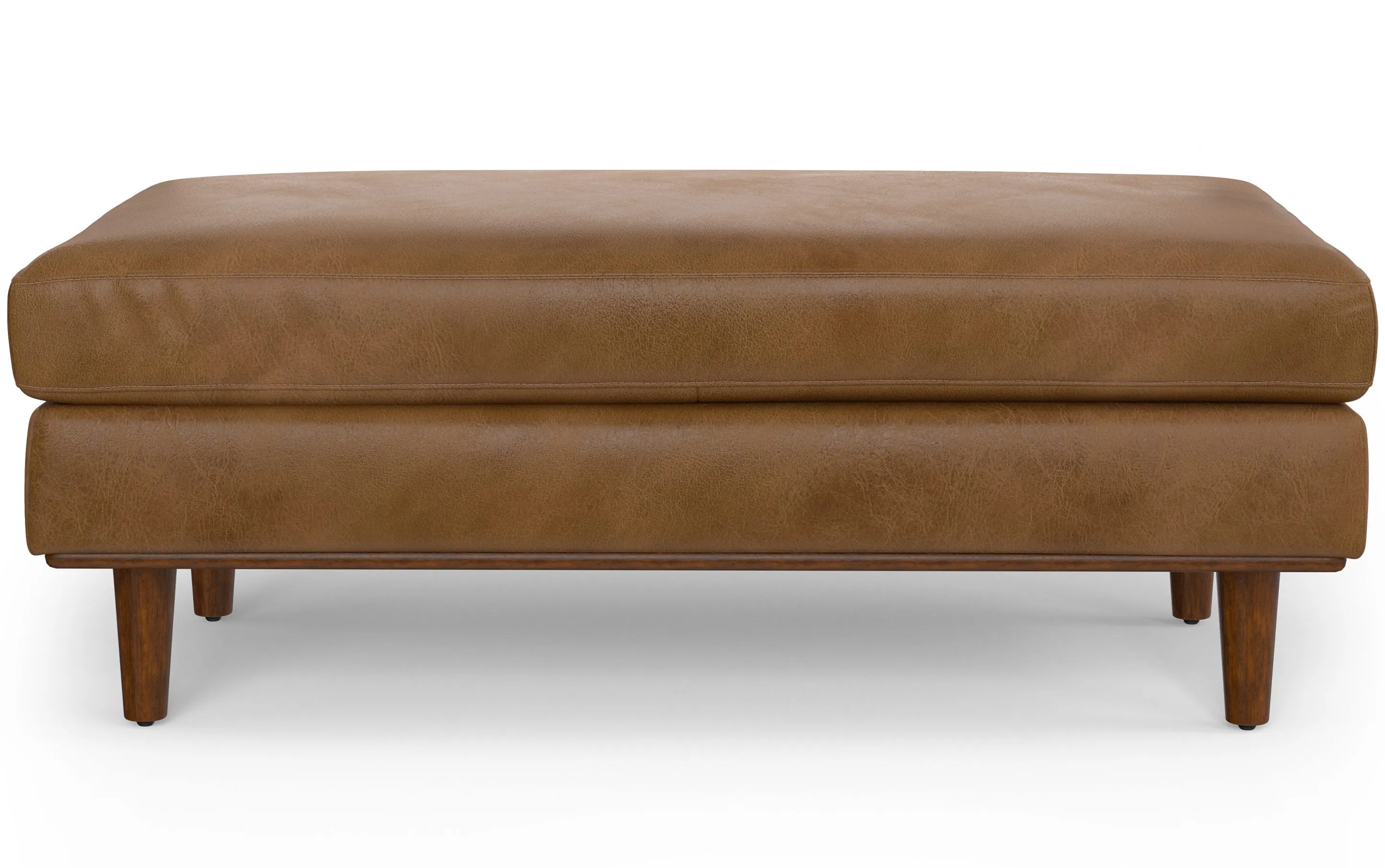 Morrison Large Rectangular Ottoman in Genuine Leather