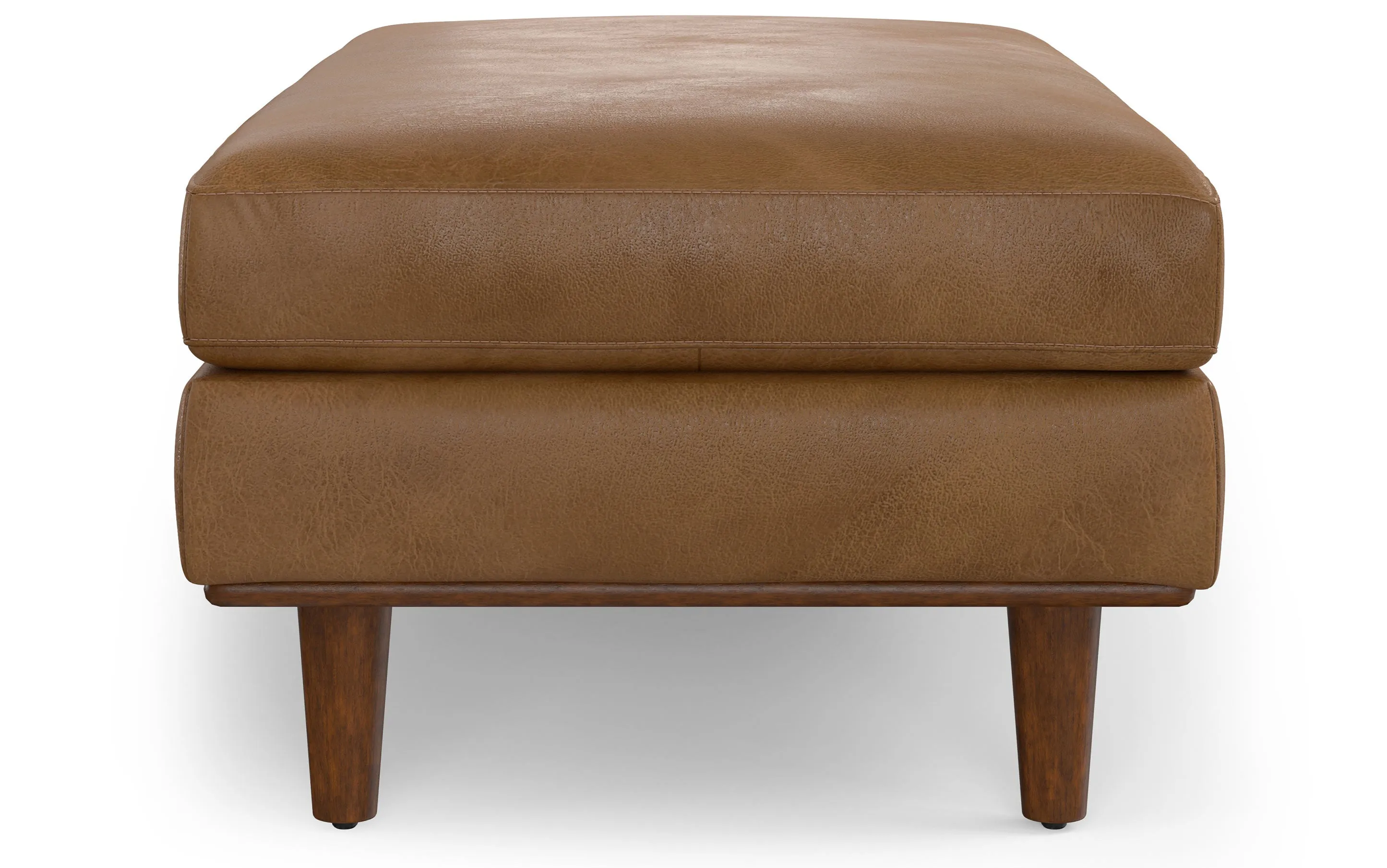 Morrison Large Rectangular Ottoman in Genuine Leather