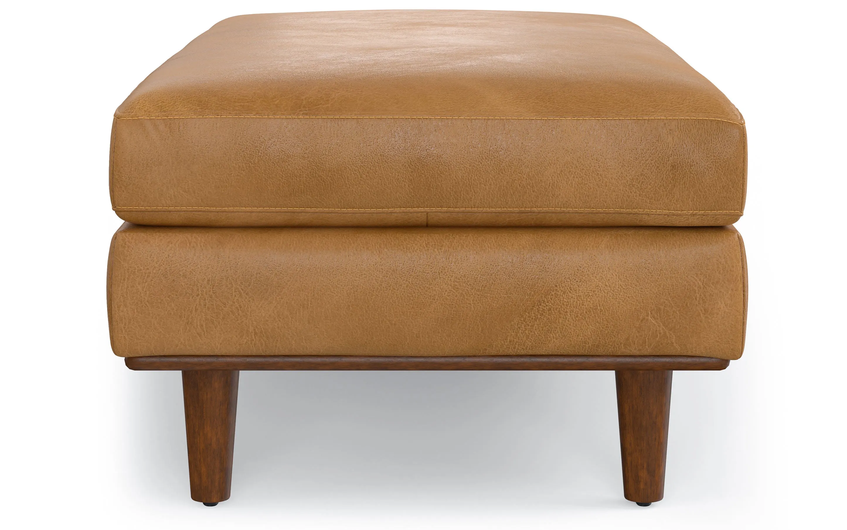 Morrison Large Rectangular Ottoman in Genuine Leather