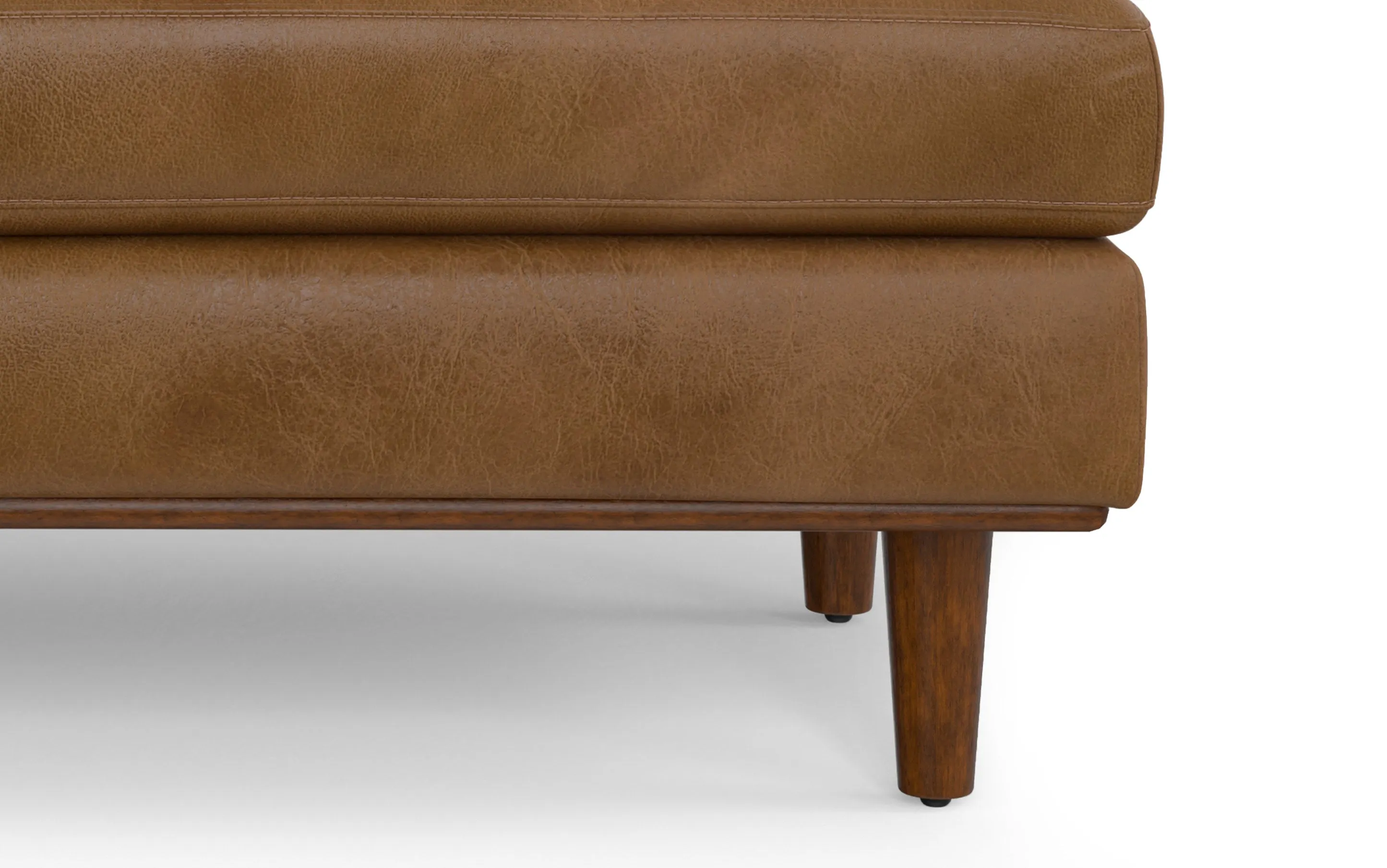 Morrison Large Rectangular Ottoman in Genuine Leather