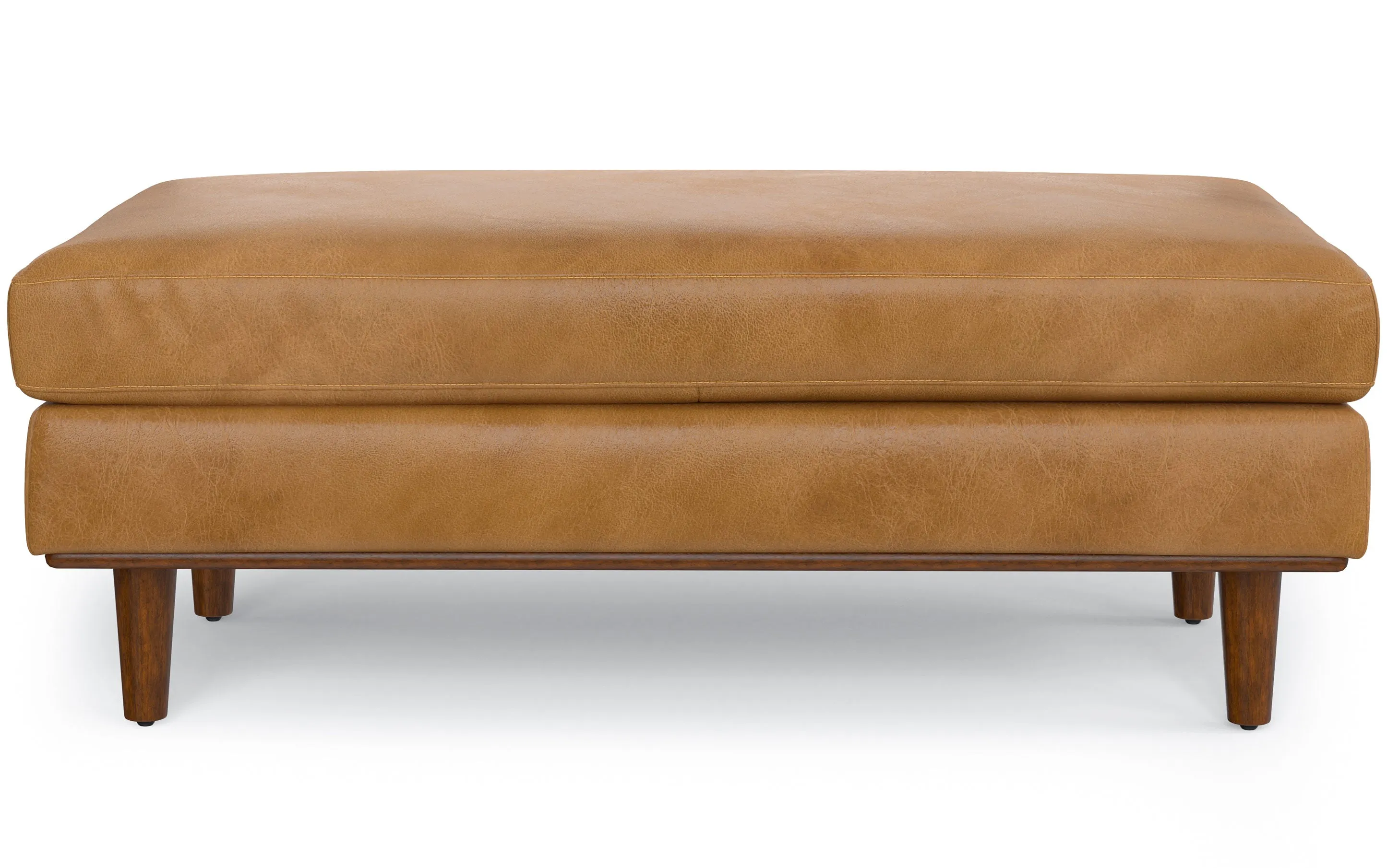 Morrison Large Rectangular Ottoman in Genuine Leather