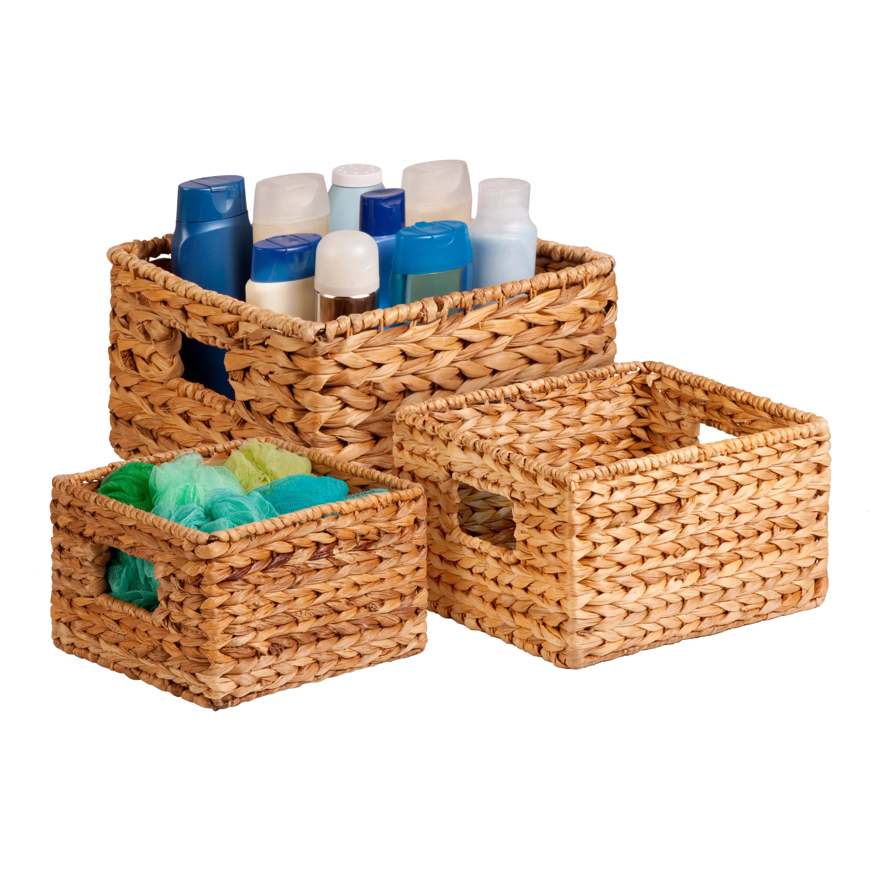 Natural Water Hyacinth Nested Baskets (Set of 3)