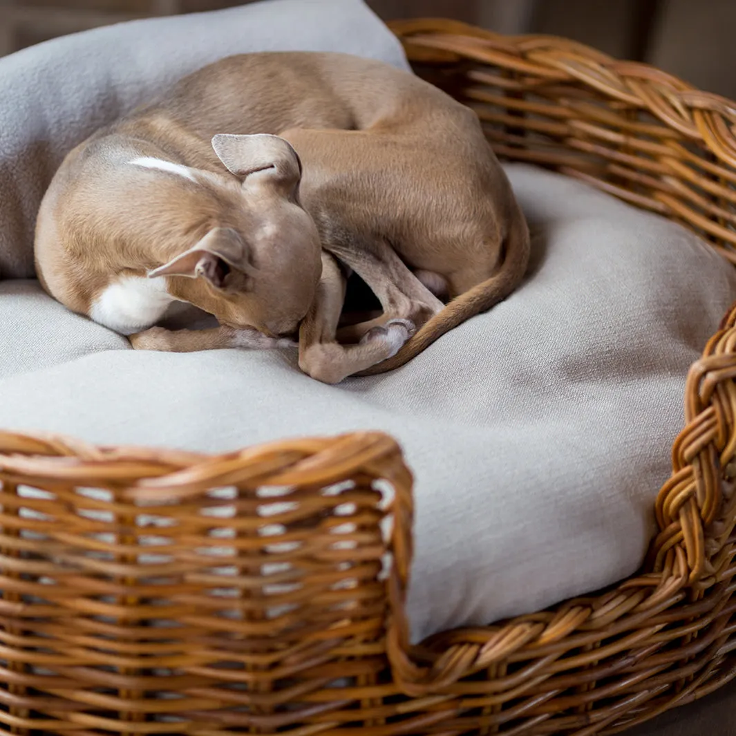 Oval Rattan Dog Baskets - Natural