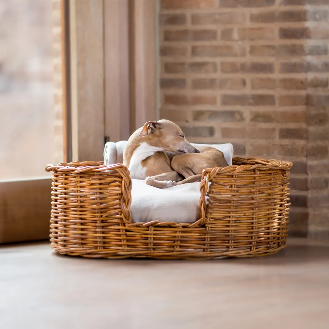 Oval Rattan Dog Baskets - Natural