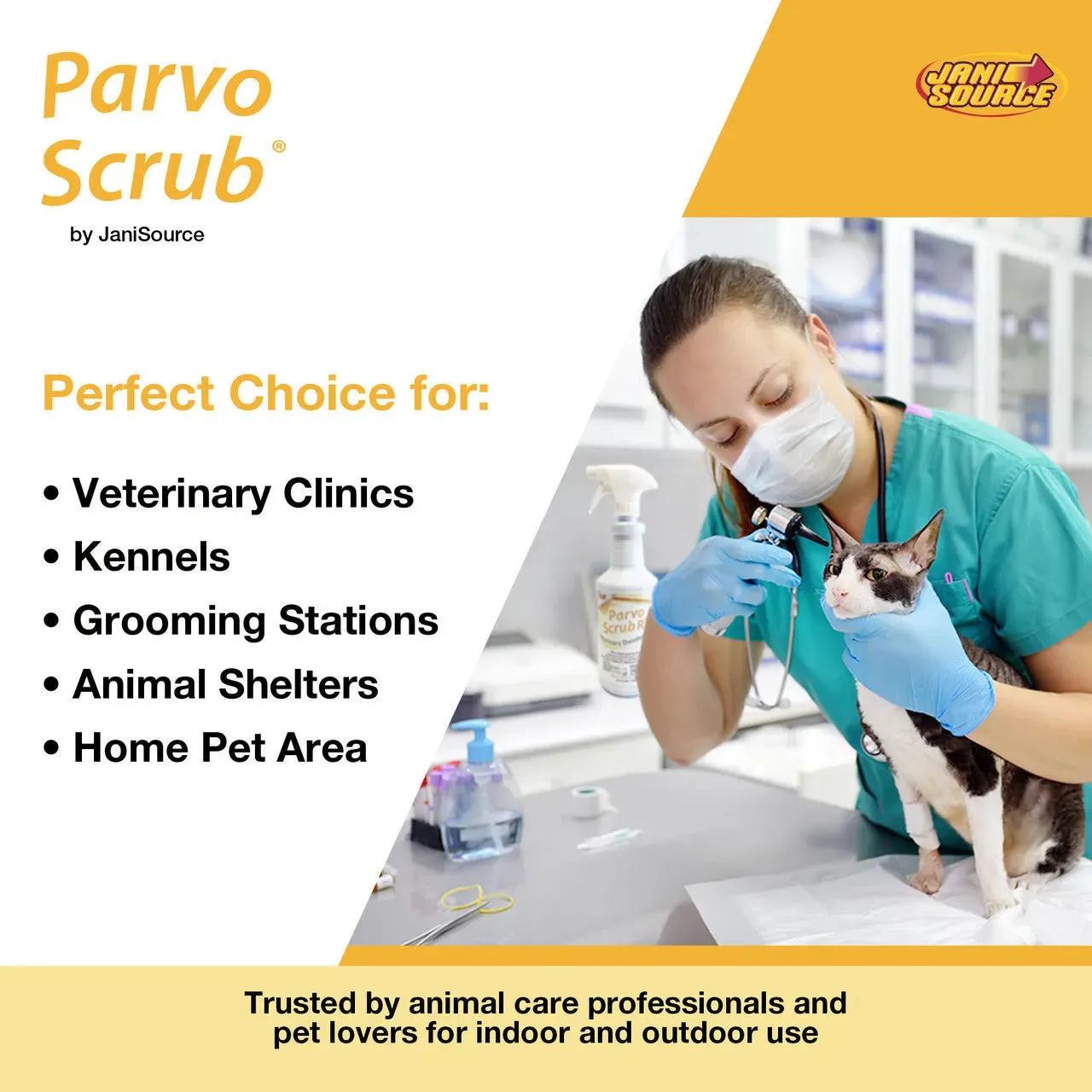 ParvoScrub II 1:256 Super Concentrate Kennel Disinfectant, Cleaner, & Deodorant, Kills Human Coronavirus, 1 Gallon