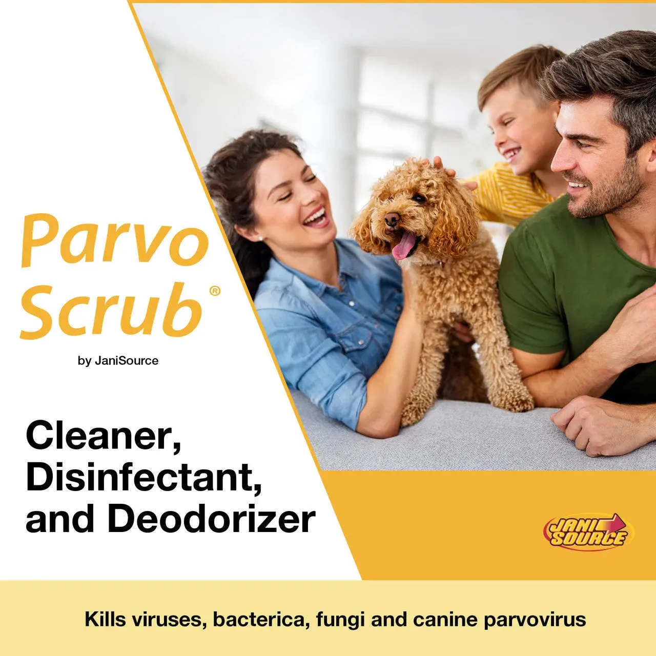 ParvoScrub II 1:256 Super Concentrate Kennel Disinfectant, Cleaner, & Deodorant, Kills Human Coronavirus, 1 Gallon