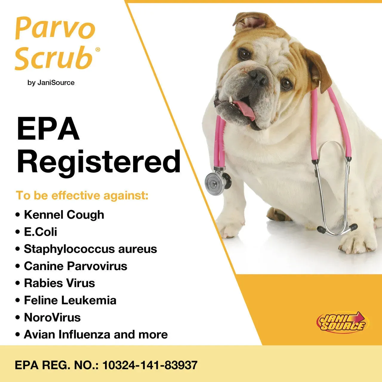 ParvoScrub II 1:256 Super Concentrate Kennel Disinfectant, Cleaner, & Deodorant, Kills Human Coronavirus, 1 Gallon