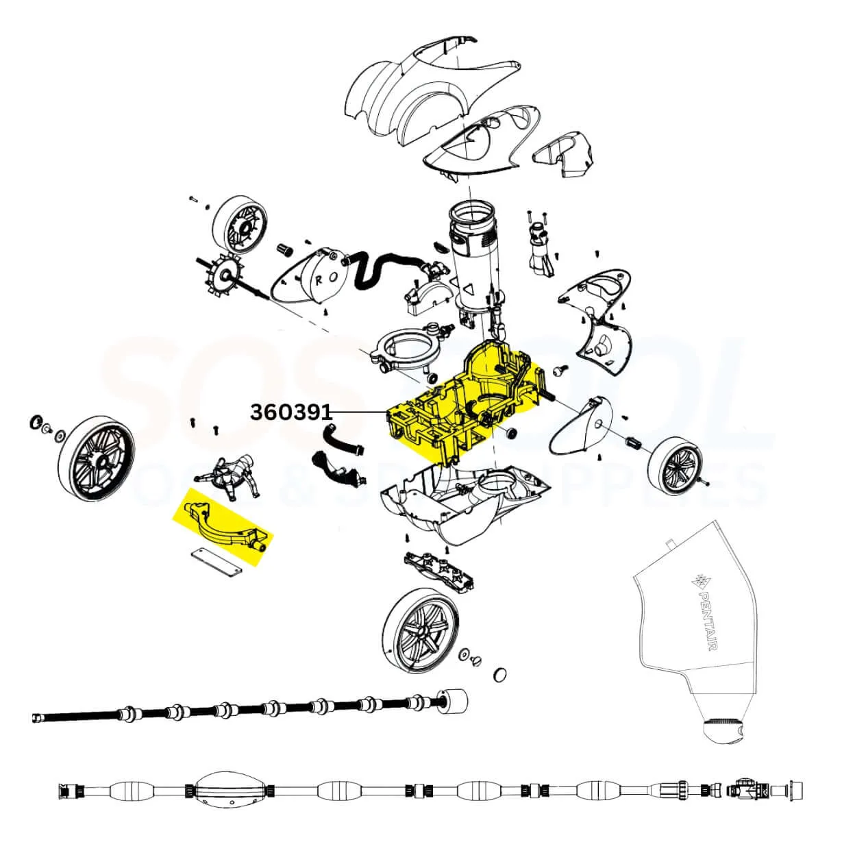 Pentair Chassis Kit With Tie Bar For Racer Cleaners | 360391