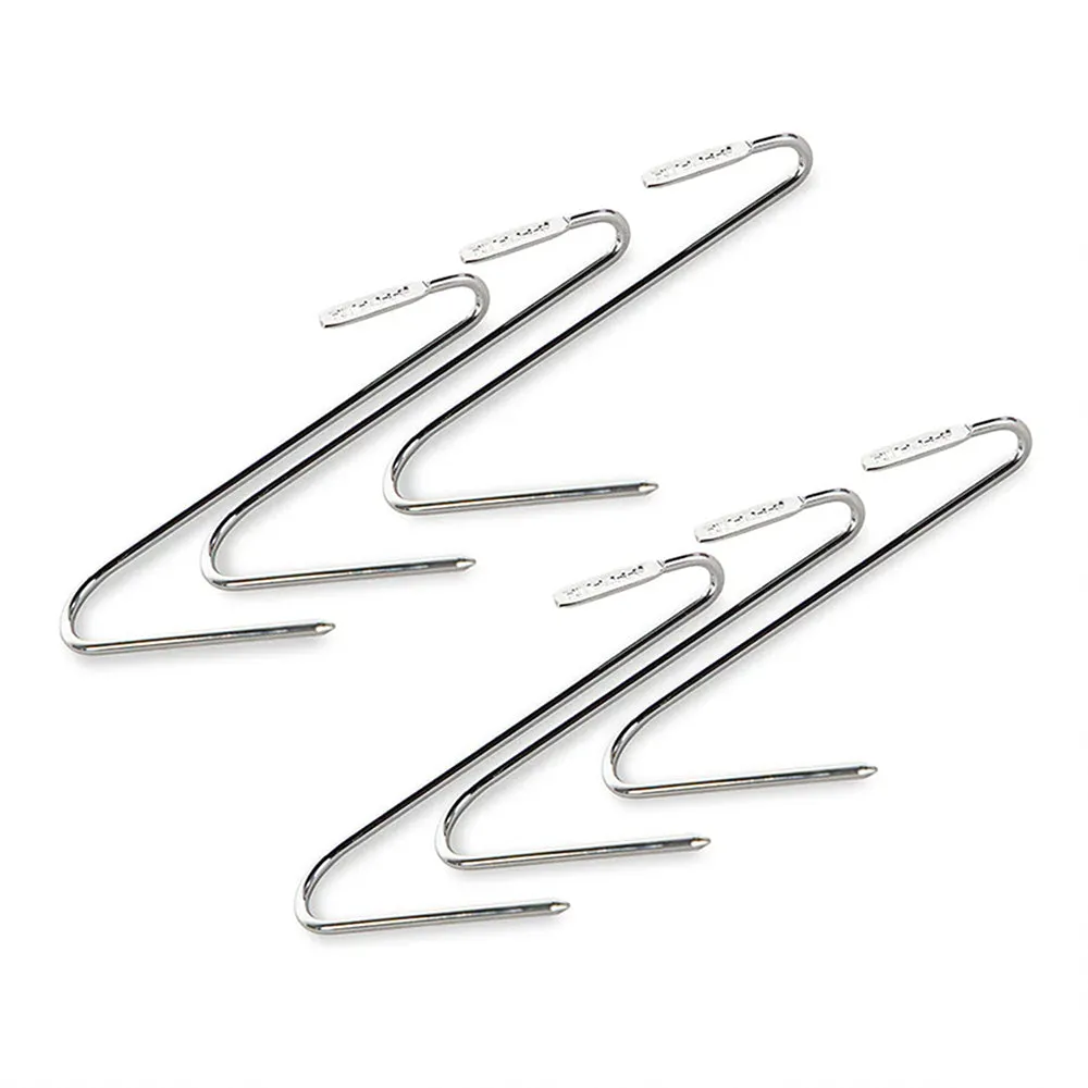 Pit Boss 6 Inch Universal Meat Hooks Easy to Clean Pack of 6 Nickel Plated 67346