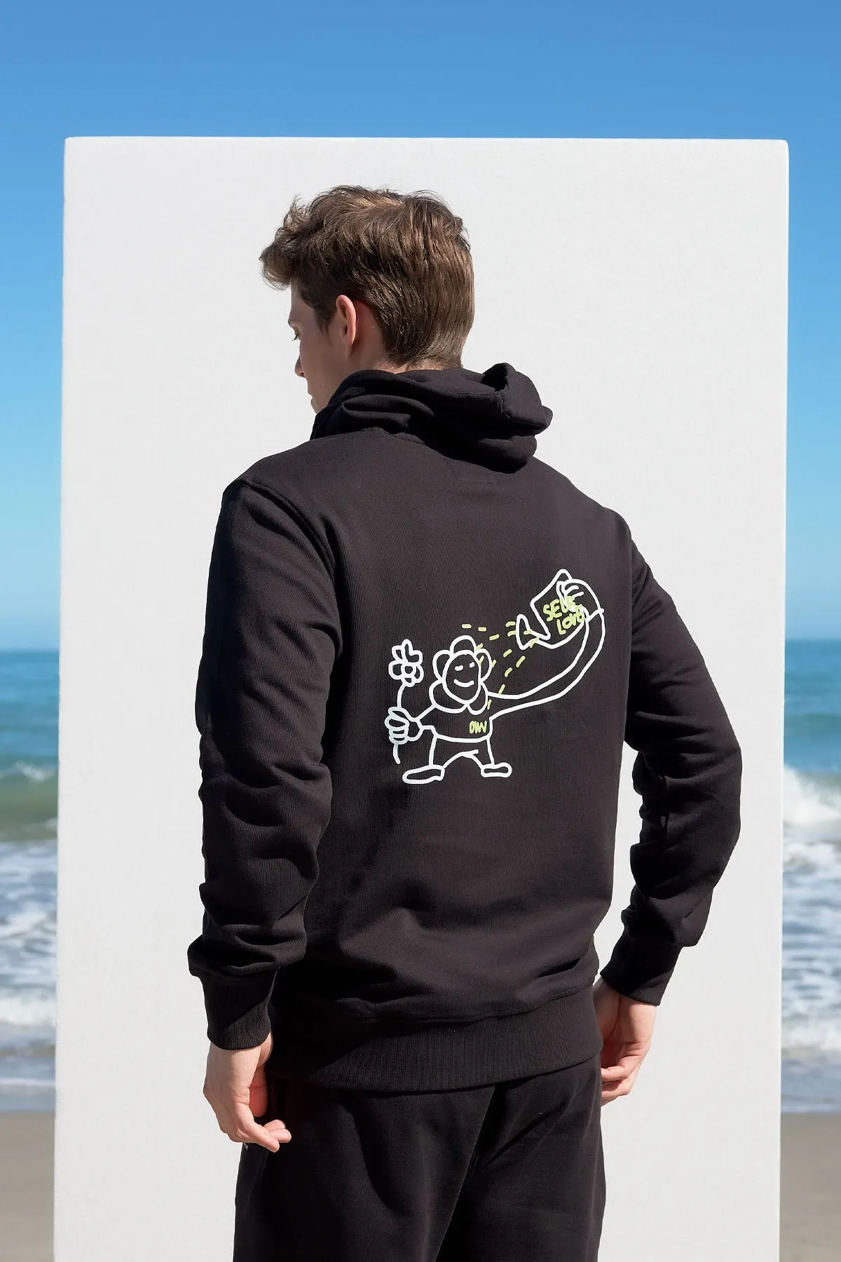 Printed Men's Hoodie Black