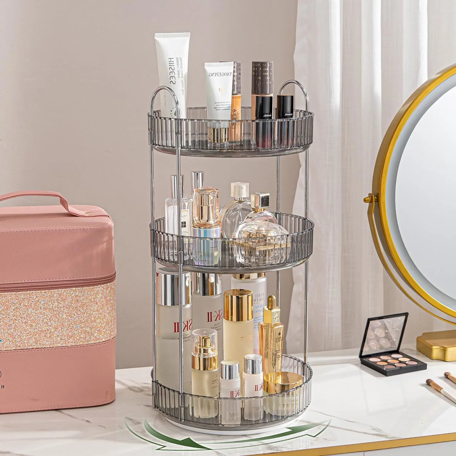 Rotating Makeup Organizer Acrylic Perfume Organizer Clear Skincare