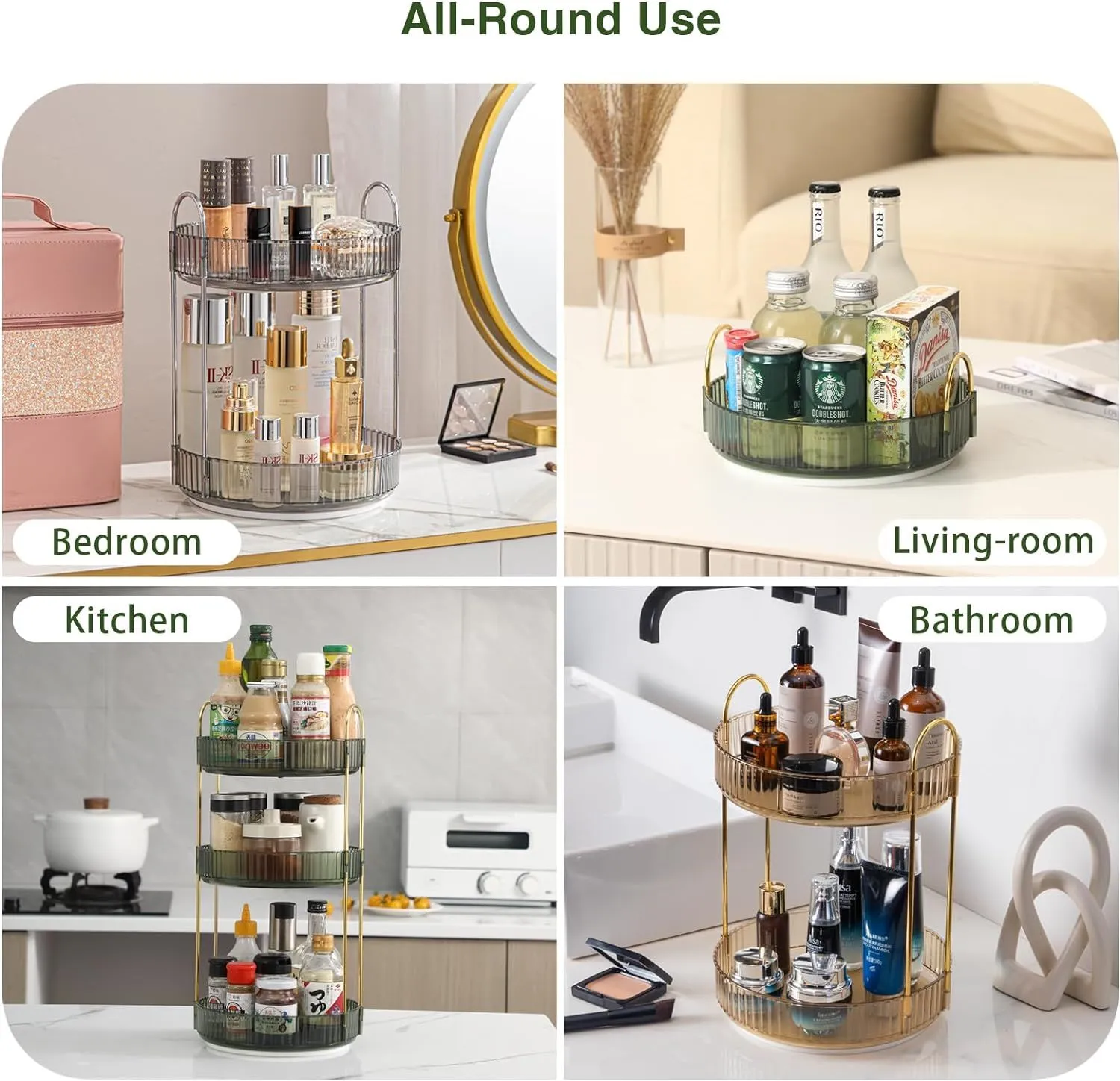 Rotating Makeup Organizer Acrylic Perfume Organizer Clear Skincare