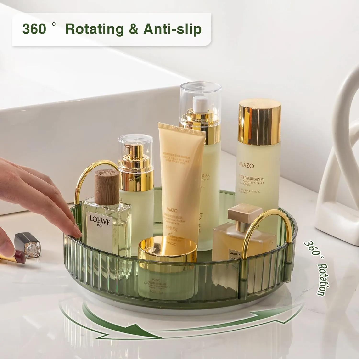 Rotating Makeup Organizer Acrylic Perfume Organizer Clear Skincare