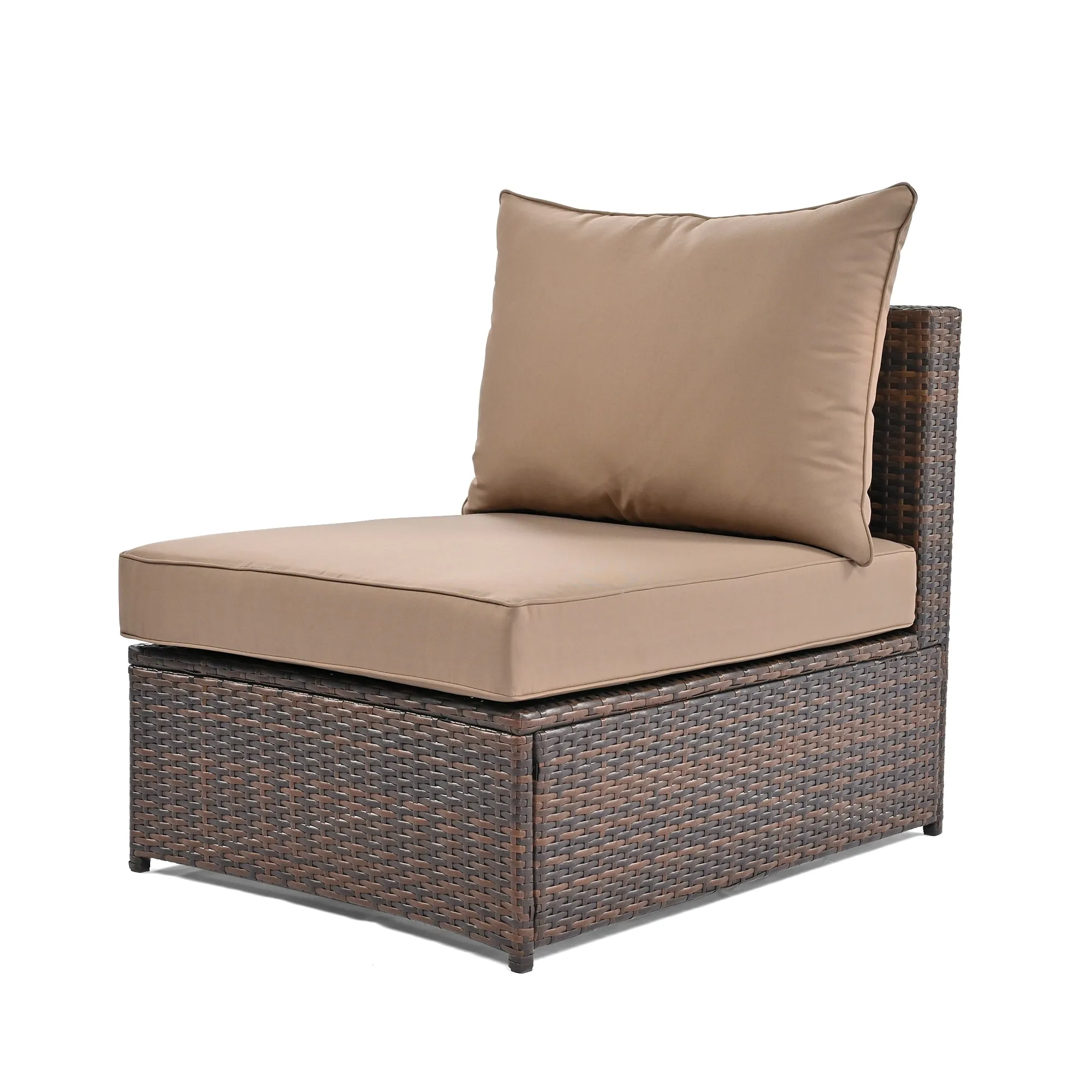 Scarlett 6 Pc Patio Outdoor Conversation Round Sofa Set - Brown