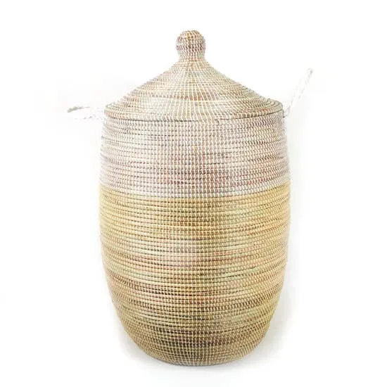 Senegalese Hamper - Two Tone Natural and White Medium