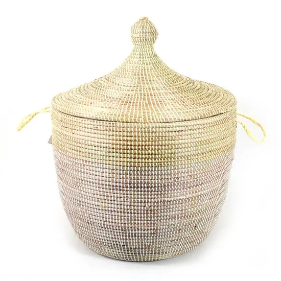 Senegalese Hamper - Two Tone Natural and White Medium