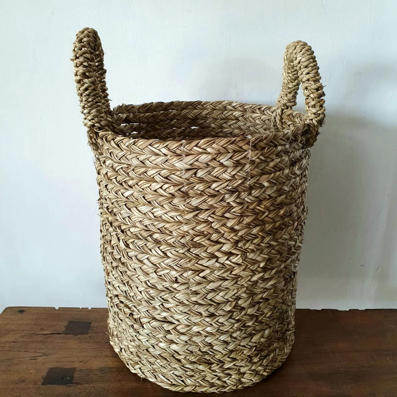 Set 4 Woven Natural Straw Grass Basket