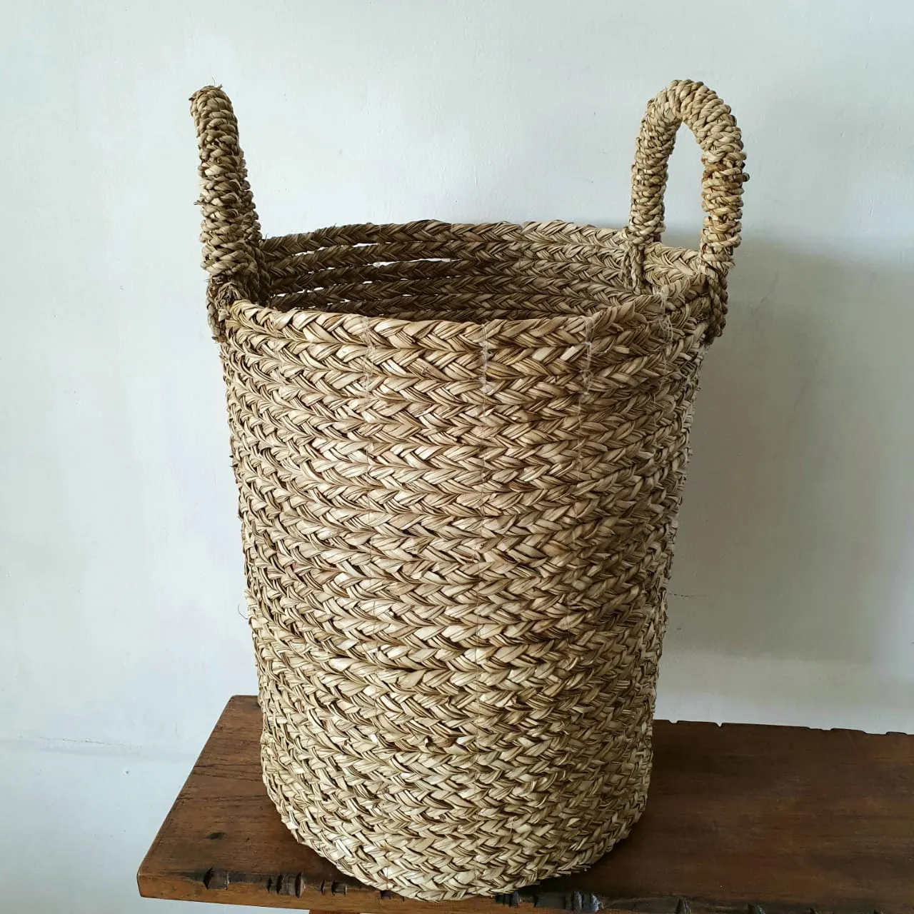 Set 4 Woven Natural Straw Grass Basket