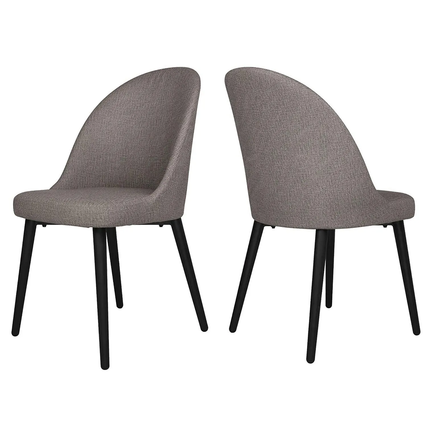 Set of 2 Elegant Modern Dining Chair, Metal Frame Comfortable High Class Vinyl Seat, Gray