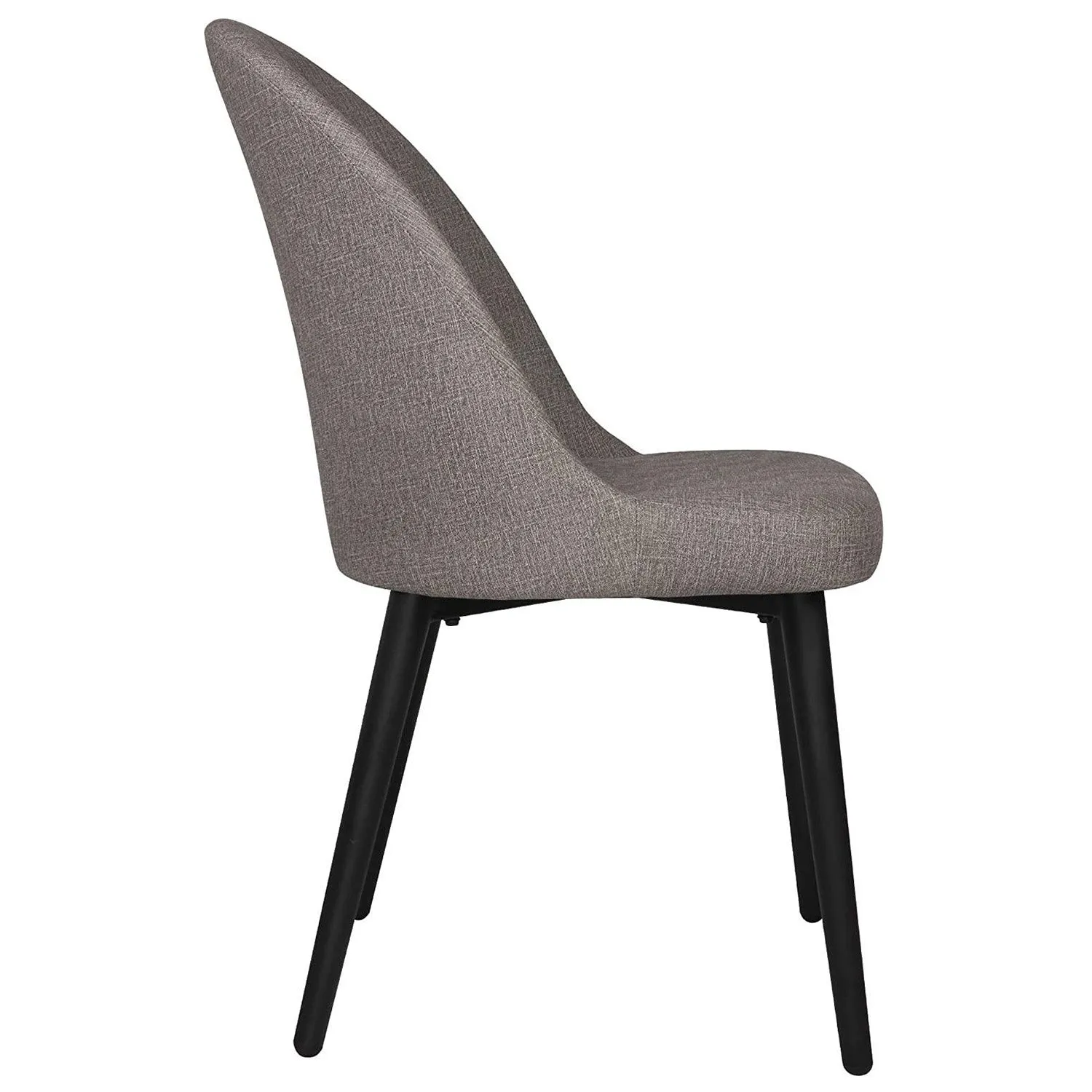 Set of 2 Elegant Modern Dining Chair, Metal Frame Comfortable High Class Vinyl Seat, Gray