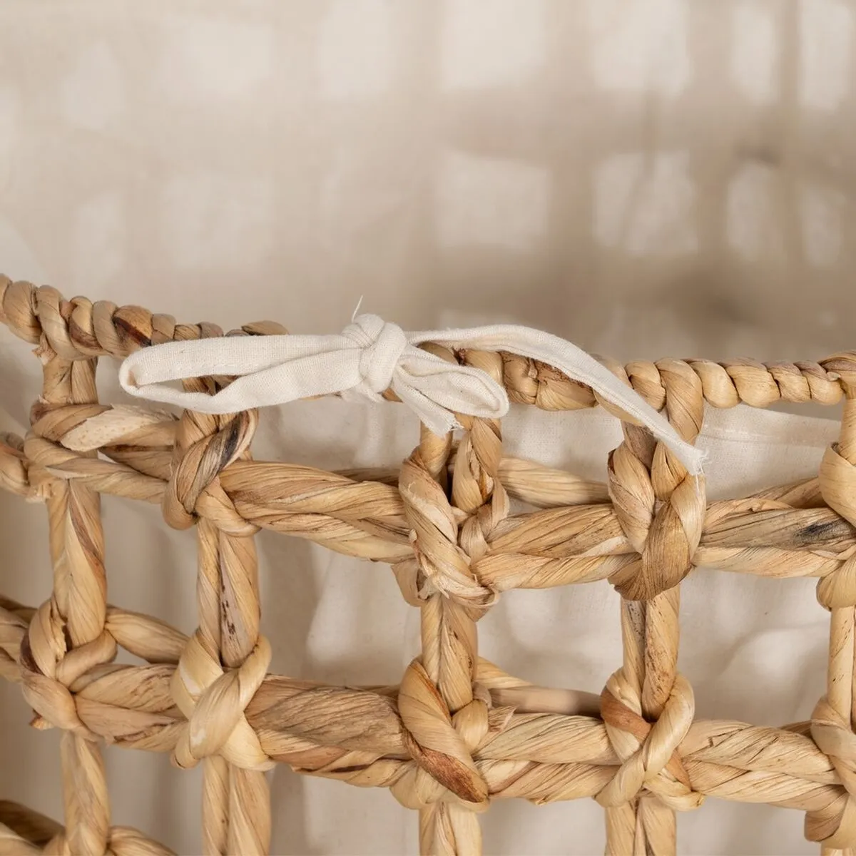 Set of Baskets Beige Cream Natural Fibre 45 x 45 x 45 cm (3 Units)