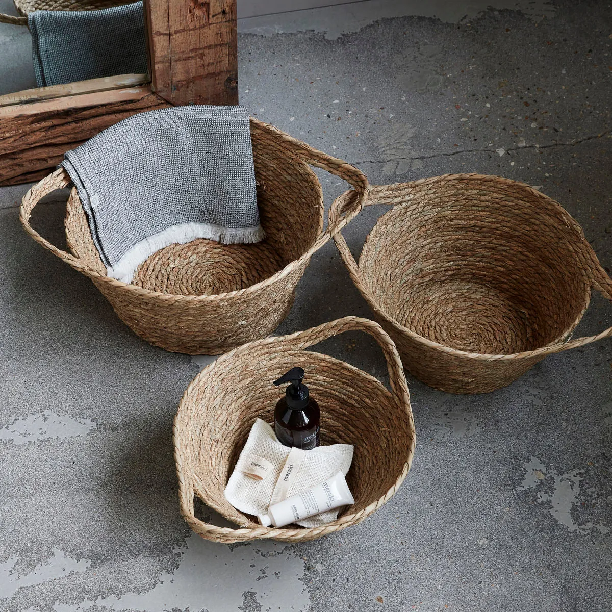 Set of Three Natural Baskets - Jat - House Doctor