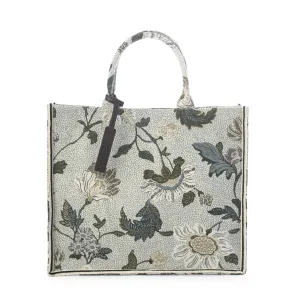 Shopper | White Flower | Linen