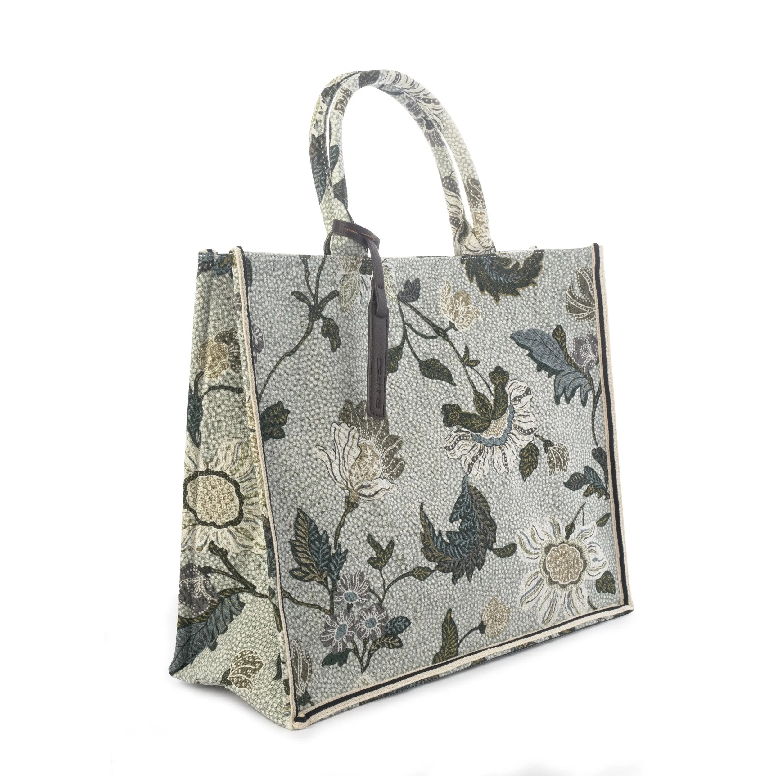 Shopper | White Flower | Linen