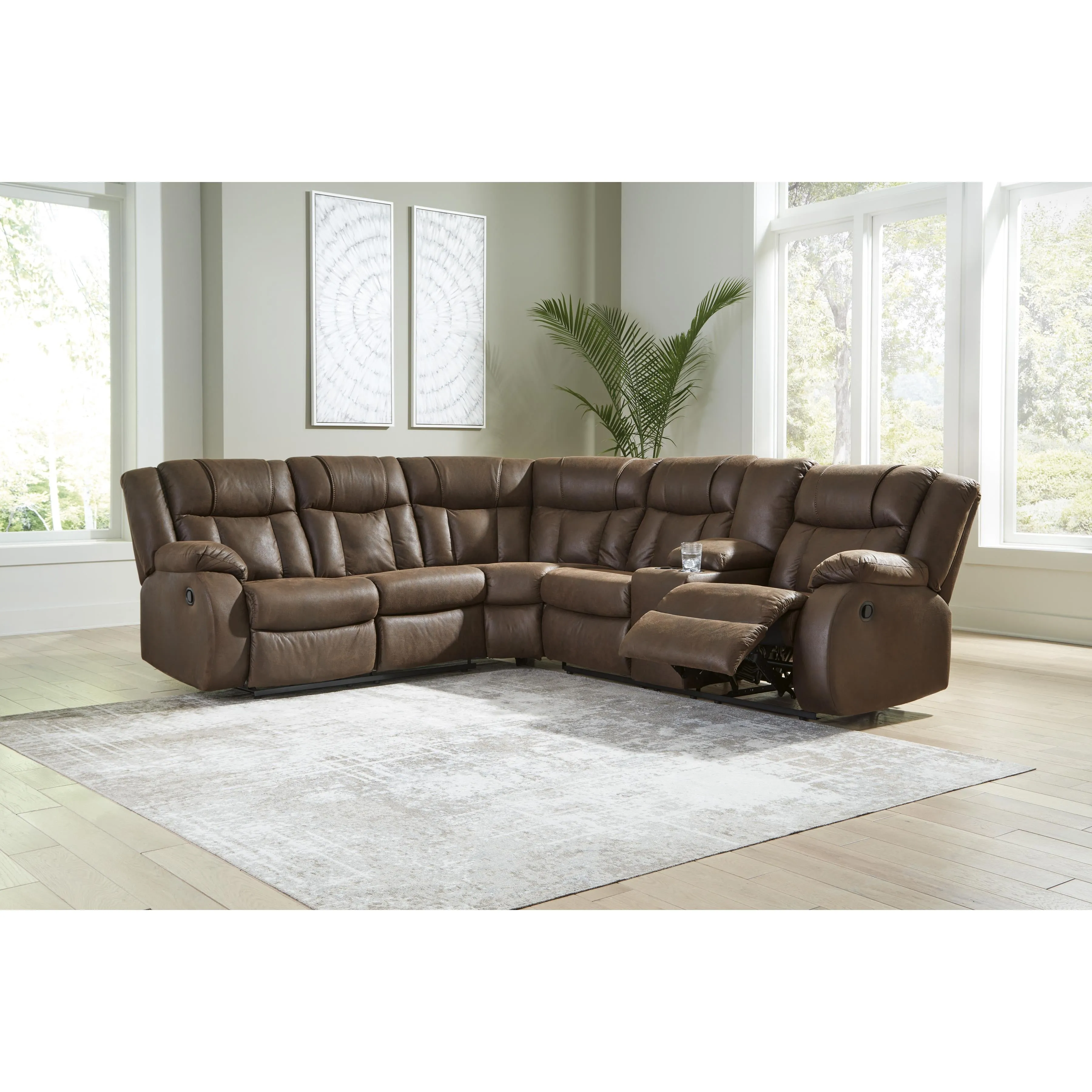 Signature Design by Ashley Trail Boys Reclining Leather Look 2 pc Sectional 8270348C/8270349C