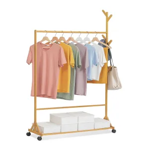 Sliding Garment Clothes Rack - Unequal Top - Natural