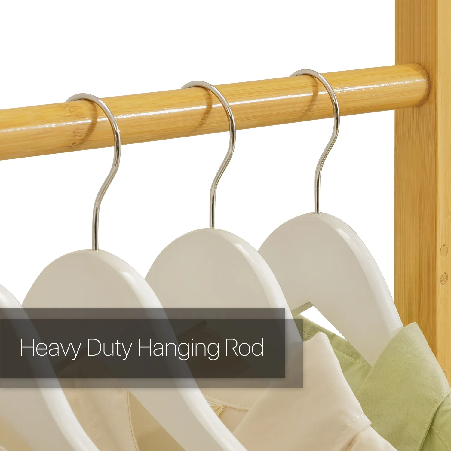 Sliding Garment Clothes Rack - Unequal Top - Natural