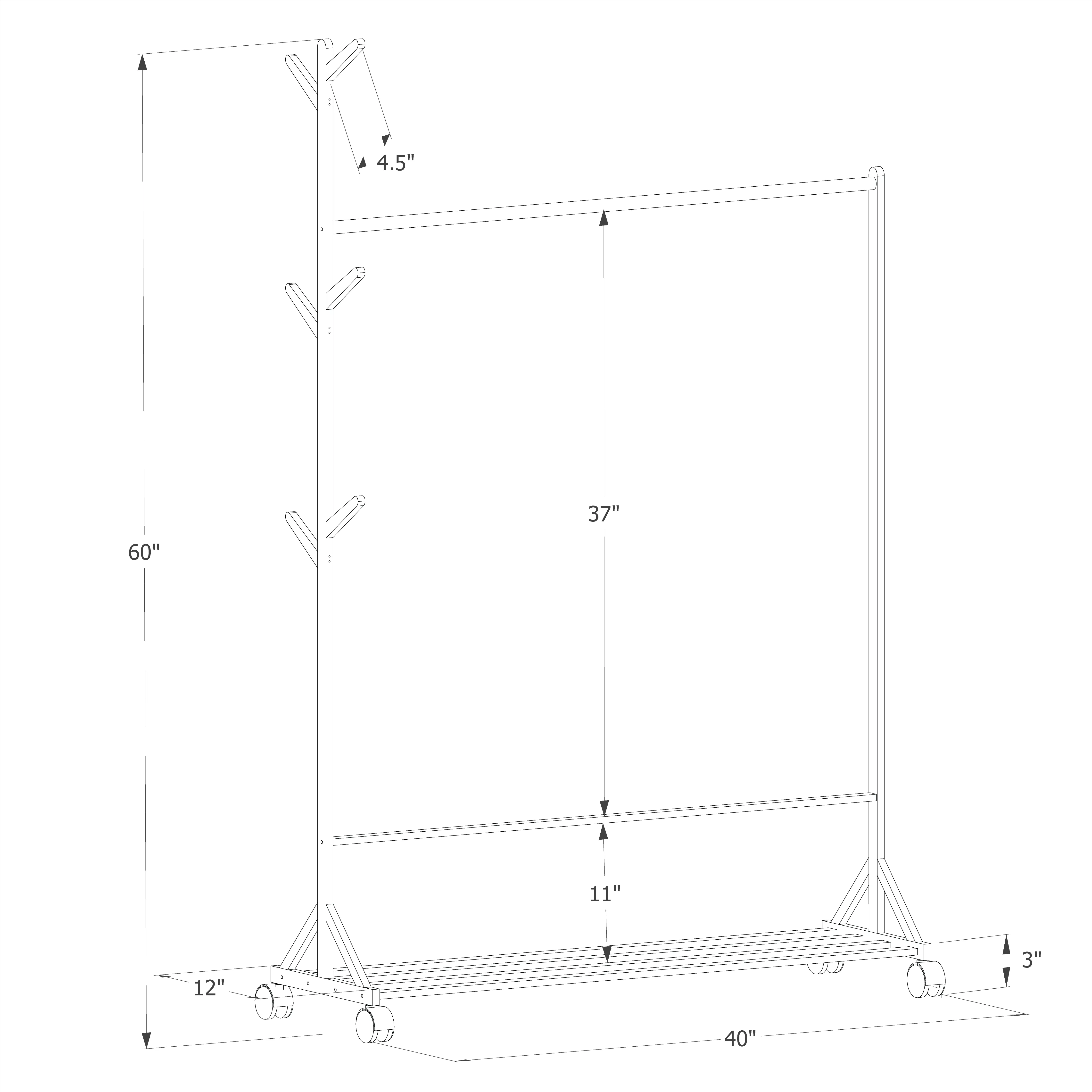 Sliding Garment Clothes Rack - Unequal Top - Natural